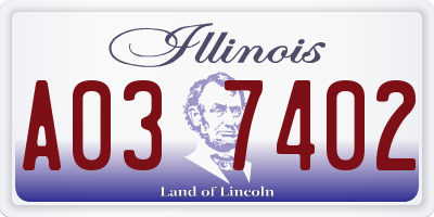 IL license plate A037402