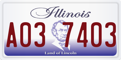 IL license plate A037403