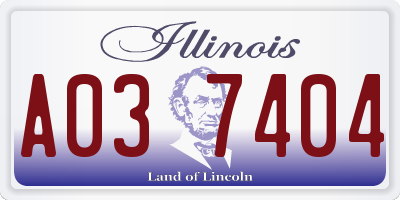 IL license plate A037404