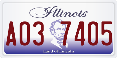 IL license plate A037405