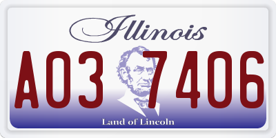 IL license plate A037406