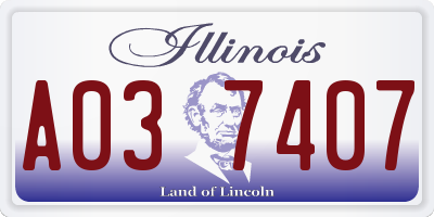 IL license plate A037407
