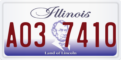 IL license plate A037410
