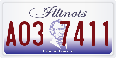 IL license plate A037411