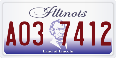 IL license plate A037412