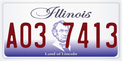 IL license plate A037413