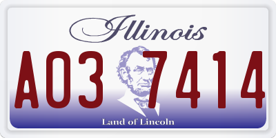 IL license plate A037414