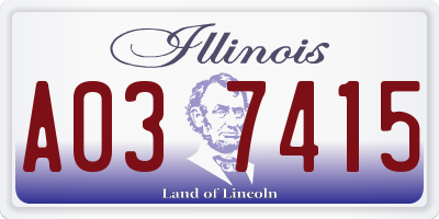 IL license plate A037415