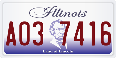 IL license plate A037416