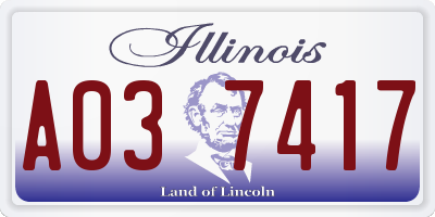 IL license plate A037417