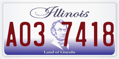 IL license plate A037418