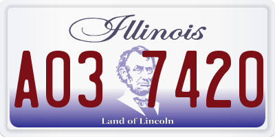 IL license plate A037420