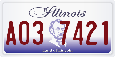IL license plate A037421
