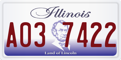 IL license plate A037422