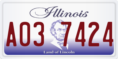 IL license plate A037424