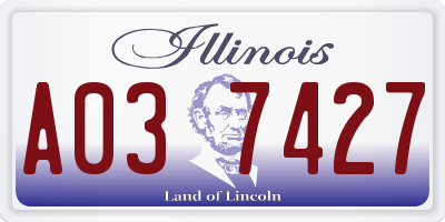 IL license plate A037427