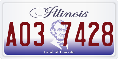 IL license plate A037428