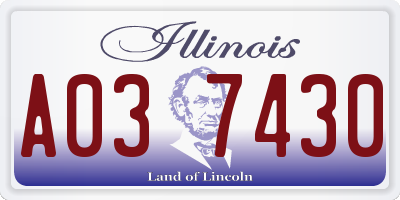 IL license plate A037430