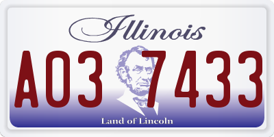 IL license plate A037433