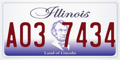IL license plate A037434