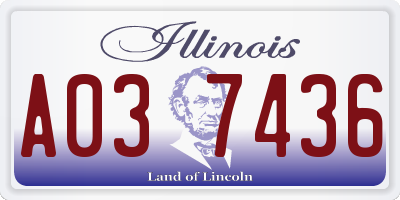IL license plate A037436