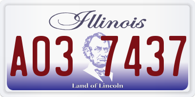 IL license plate A037437