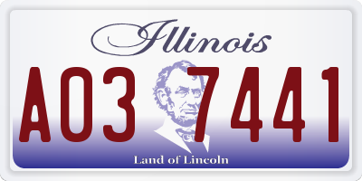 IL license plate A037441