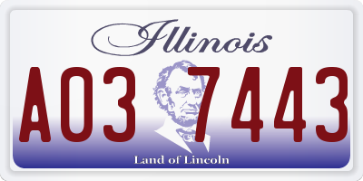 IL license plate A037443