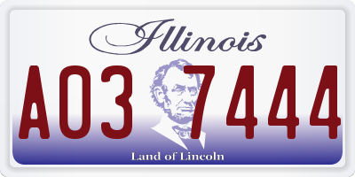 IL license plate A037444