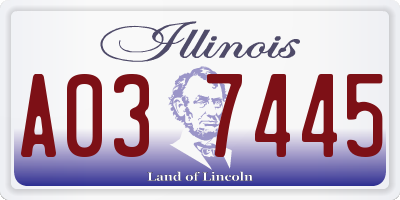IL license plate A037445