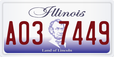 IL license plate A037449