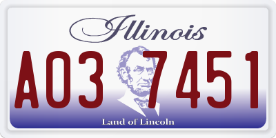 IL license plate A037451