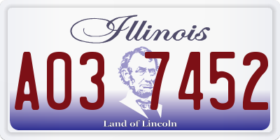 IL license plate A037452