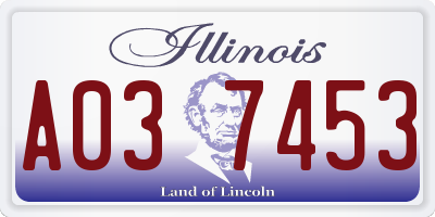 IL license plate A037453