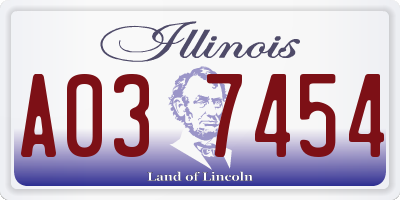 IL license plate A037454