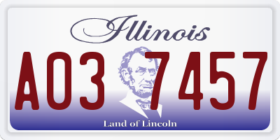 IL license plate A037457