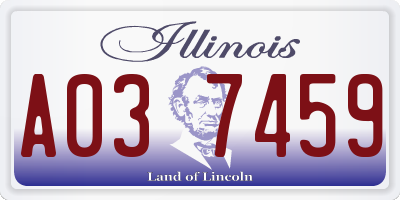 IL license plate A037459