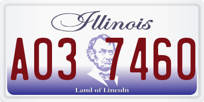 IL license plate A037460