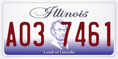 IL license plate A037461