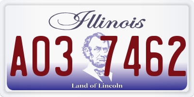 IL license plate A037462