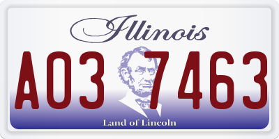 IL license plate A037463