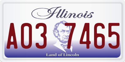 IL license plate A037465