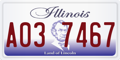 IL license plate A037467
