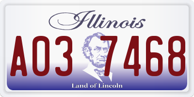 IL license plate A037468