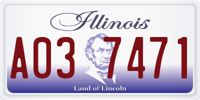 IL license plate A037471