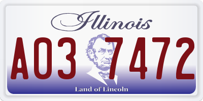 IL license plate A037472