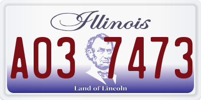 IL license plate A037473
