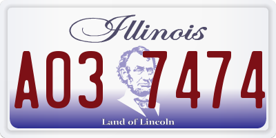 IL license plate A037474
