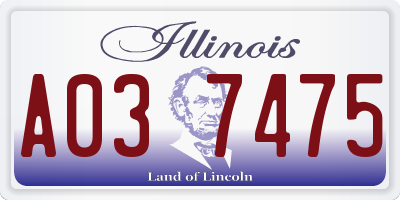 IL license plate A037475