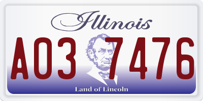 IL license plate A037476